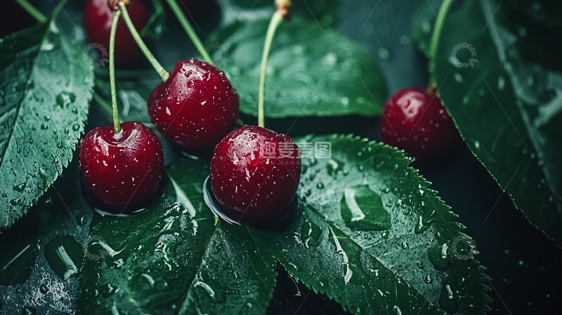 高清大图下载【趣麦麦图】红樱桃雨后