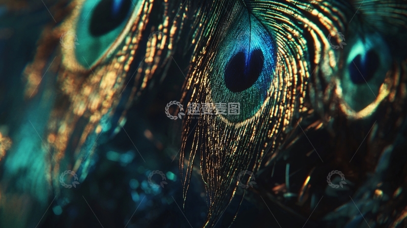 高清大图下载【趣麦麦图】孔雀羽毛特写