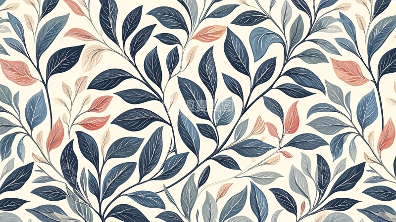 高清大图下载【趣麦麦图】素雅蓝灰色植物叶片纹理