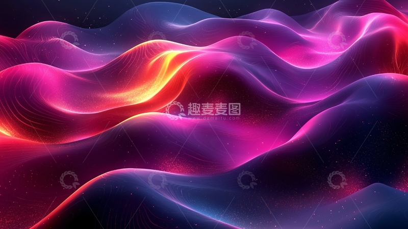 高清大图下载【趣麦麦图】绚丽波浪光影流动