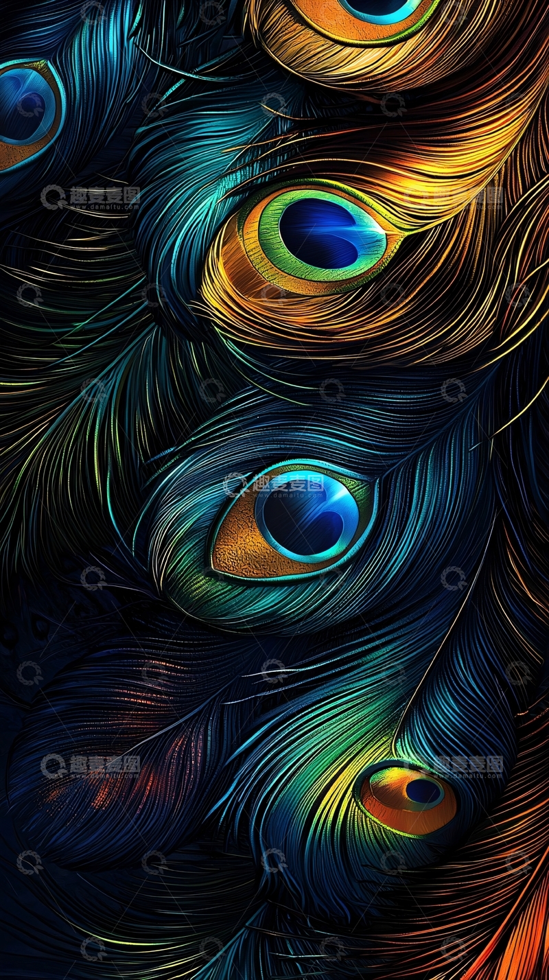 高清大图下载【趣麦麦图】孔雀羽毛高清壁纸