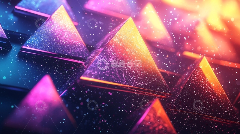 高清大图下载【趣麦麦图】彩色三角形