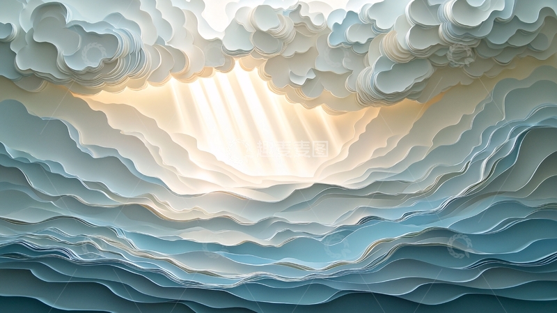 高清大图下载【趣麦麦图】梦幻云层光束