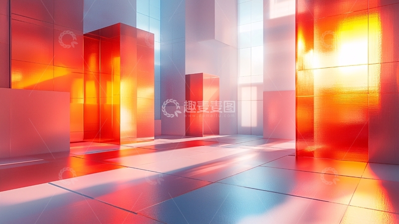 高清大图下载【趣麦麦图】光影几何抽象空间