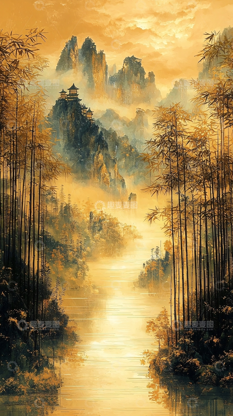 高清大图下载【趣麦麦图】山水画意境图