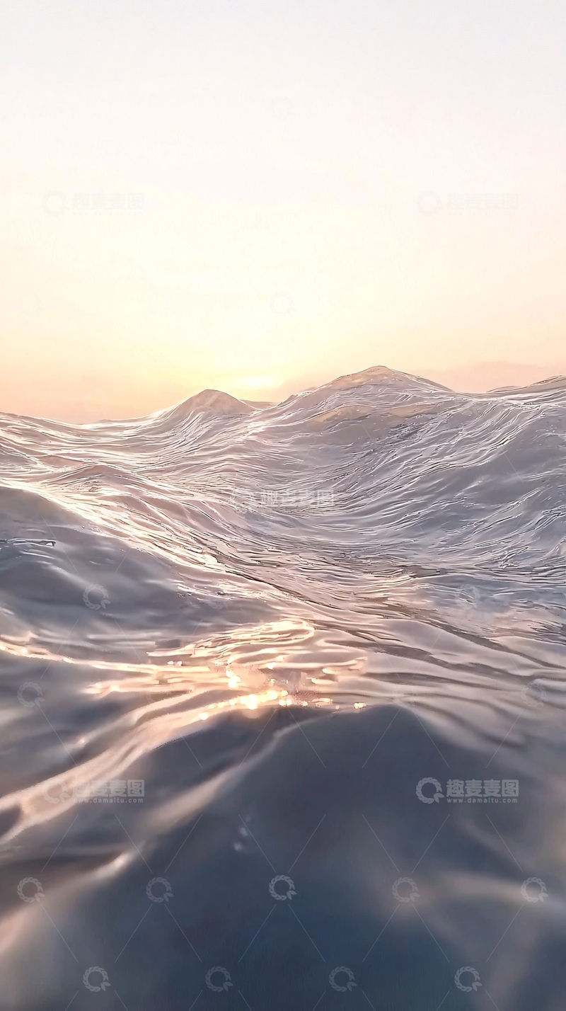 高清大图下载【趣麦麦图】日出海面波光粼粼
