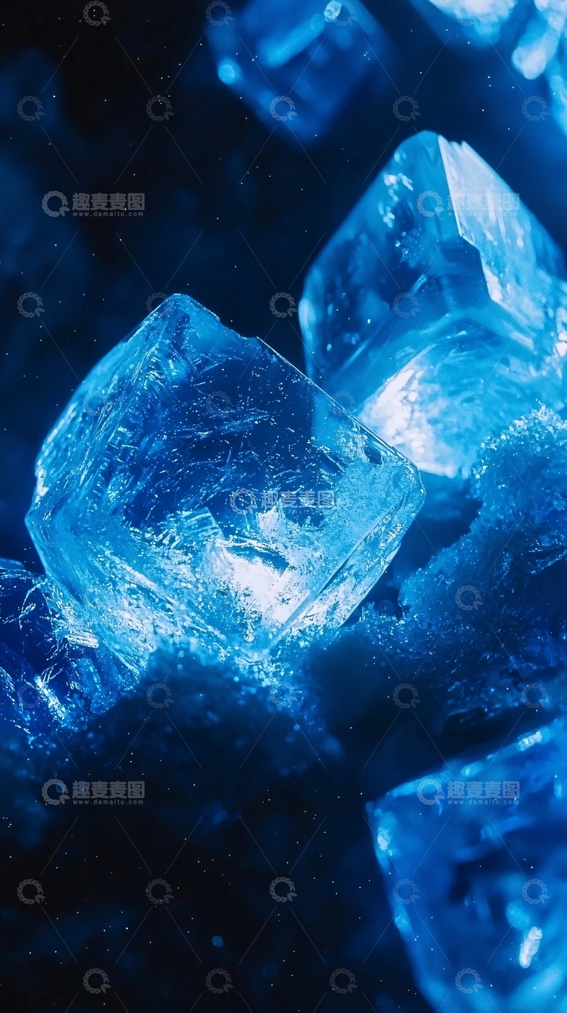 高清大图下载【趣麦麦图】蓝色晶体