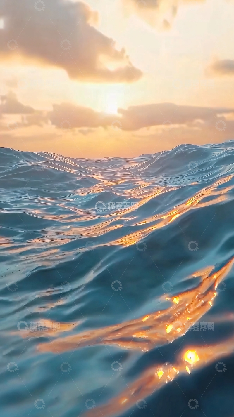 高清大图下载【趣麦麦图】海浪日出