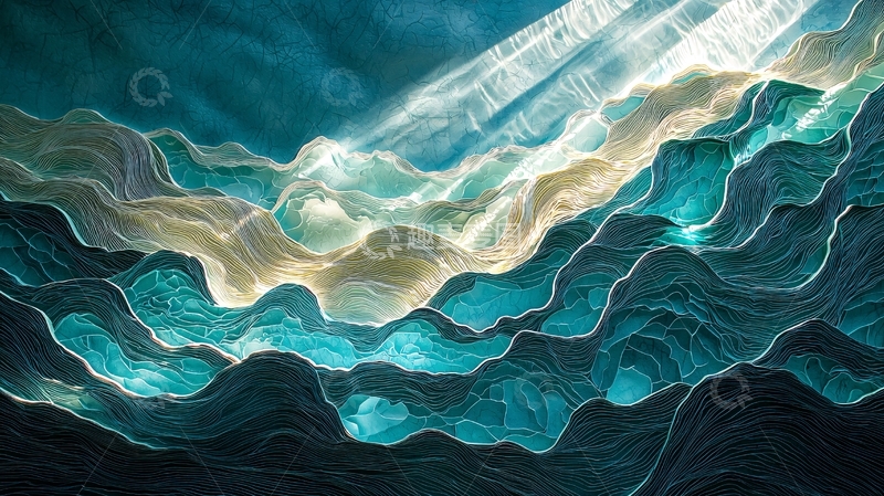 高清大图下载【趣麦麦图】波光粼粼的海面