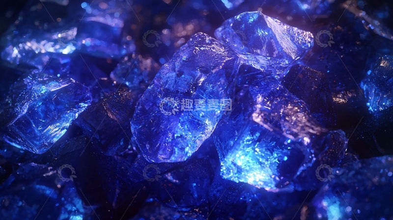 高清大图下载【趣麦麦图】蓝色晶体碎片