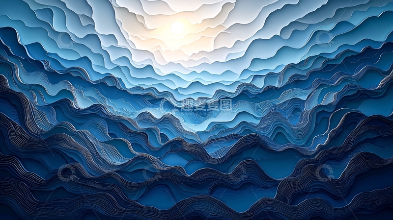 高清大图下载【趣麦麦图】蓝色山峦层次纹理