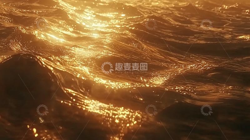 高清大图下载【趣麦麦图】金色水面