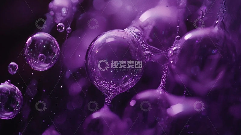 高清大图下载【趣麦麦图】紫色泡泡特写