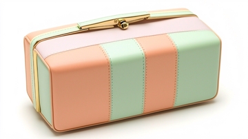 马卡龙色系竖条纹小方包