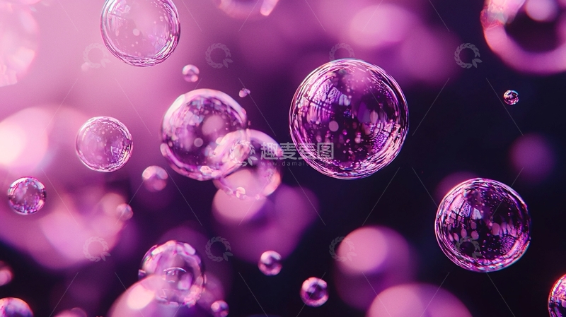 高清大图下载【趣麦麦图】紫色泡泡背景