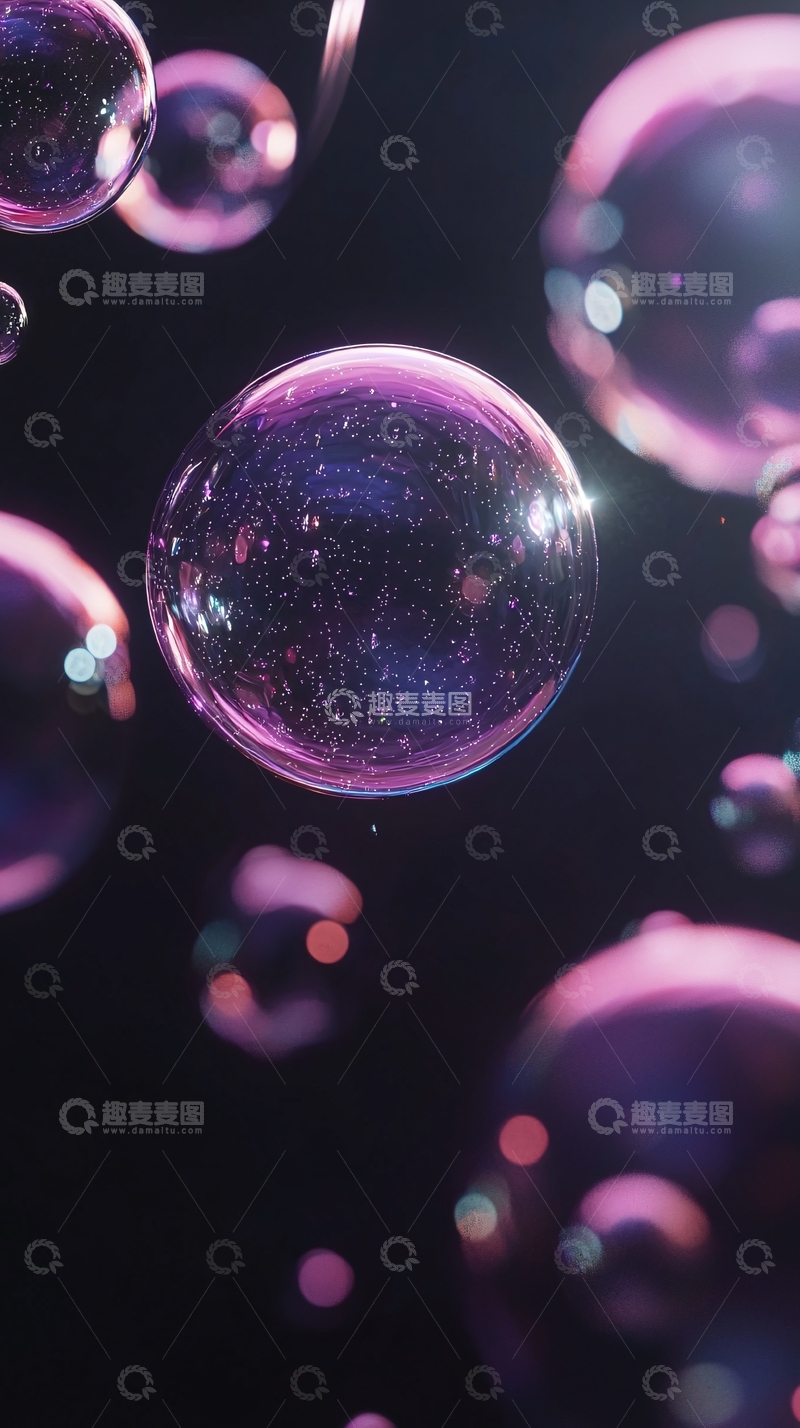 高清大图下载【趣麦麦图】紫色泡泡