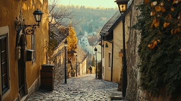 欧洲古镇石板路