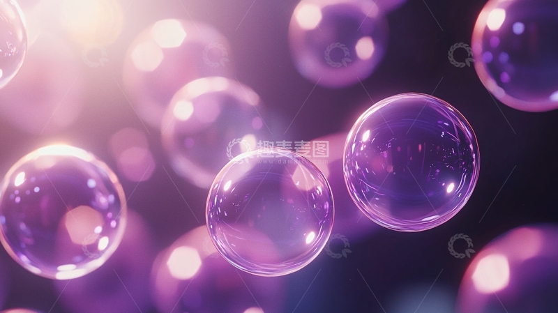 高清大图下载【趣麦麦图】紫色泡泡