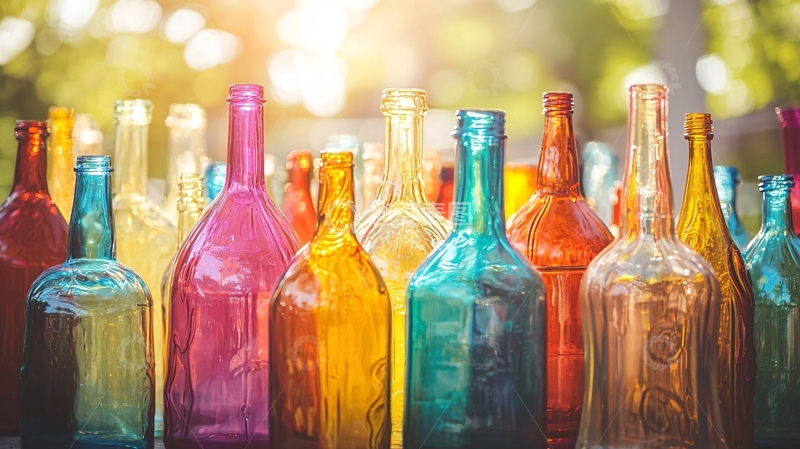 高清大图下载【趣麦麦图】彩色玻璃瓶