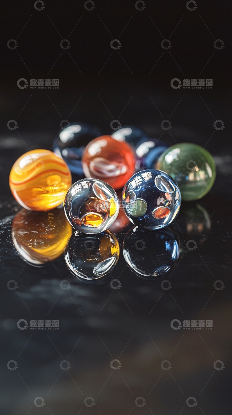 高清大图下载【趣麦麦图】彩色玻璃弹珠