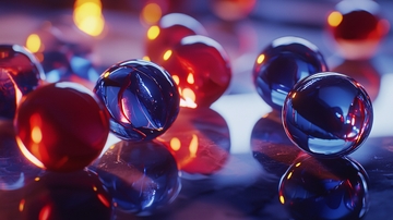 彩色玻璃球特写