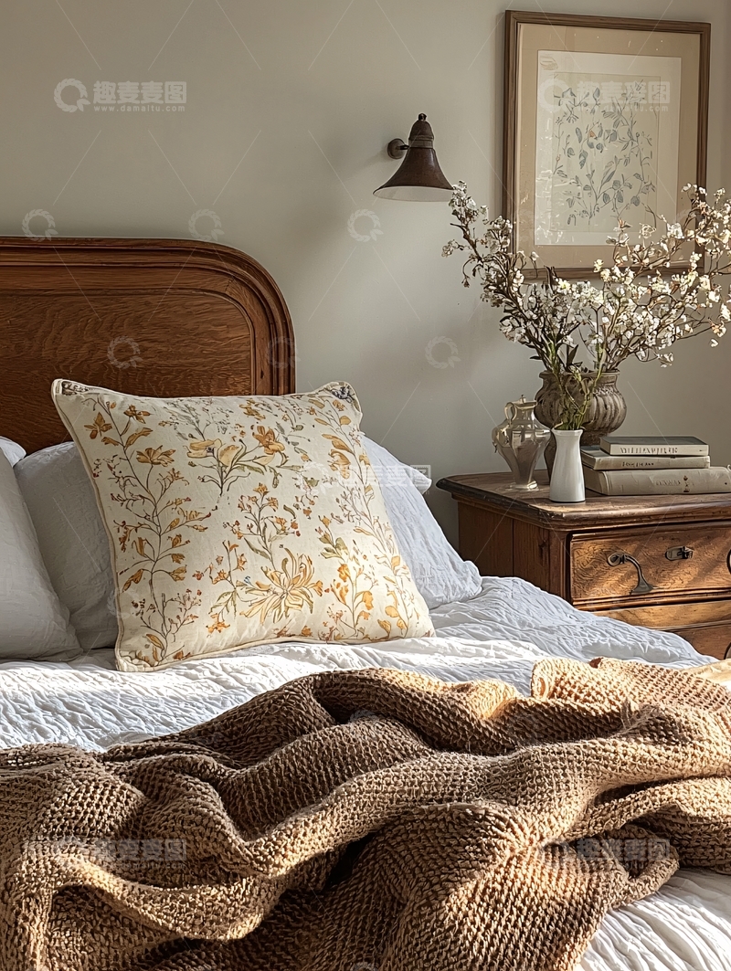 高清大图下载【趣麦麦图】卧室床头靠枕