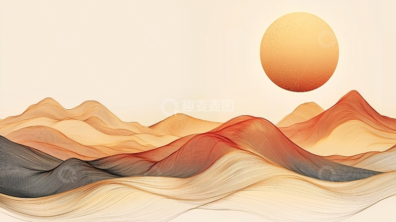 高清大图下载【趣麦麦图】抽象山水画