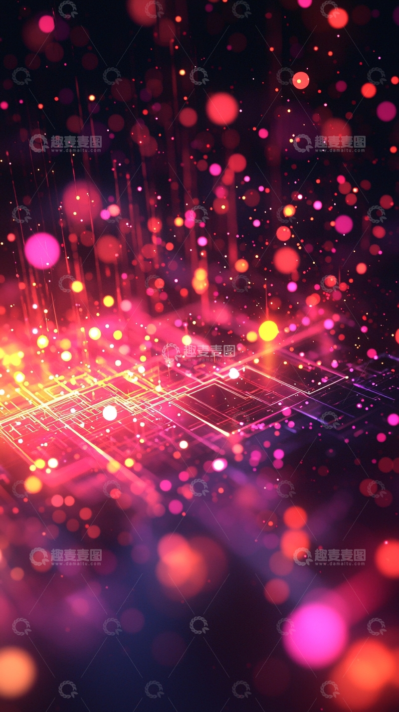 高清大图下载【趣麦麦图】炫彩粒子流光背景图