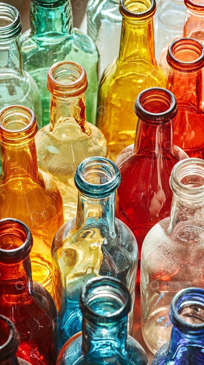 高清大图下载【趣麦麦图】彩色玻璃瓶