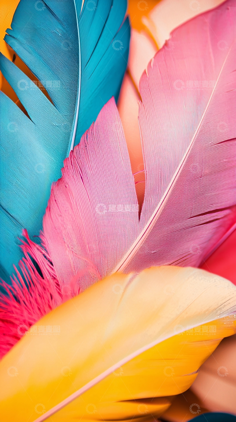 高清大图下载【趣麦麦图】彩色羽毛特写