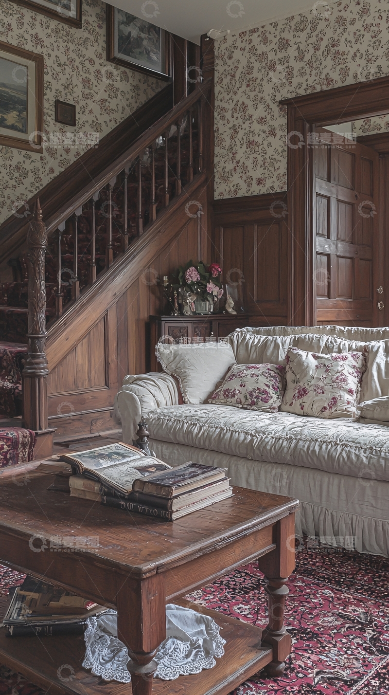 高清大图下载【趣麦麦图】复古客厅一角