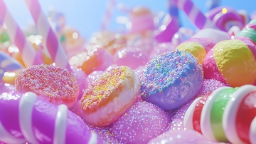 彩色糖果棉花糖