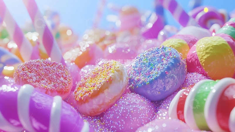 高清大图下载【趣麦麦图】彩色糖果棉花糖