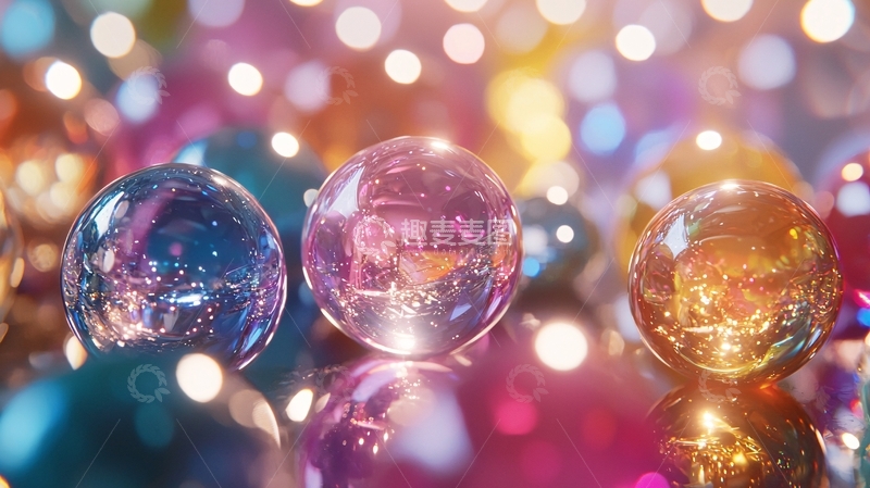 高清大图下载【趣麦麦图】彩色透明球体