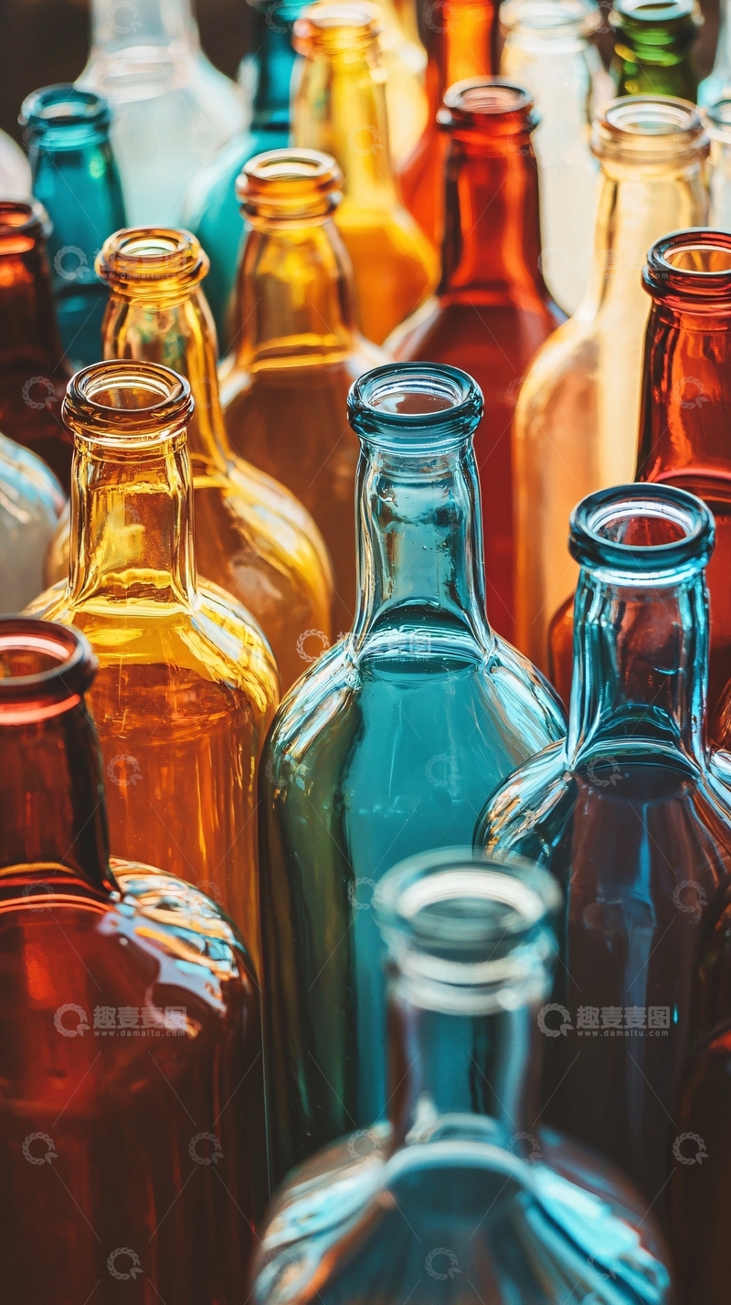高清大图下载【趣麦麦图】彩色玻璃瓶