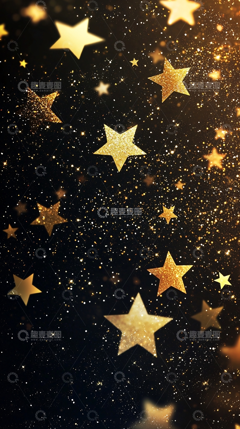 高清大图下载【趣麦麦图】金色星星