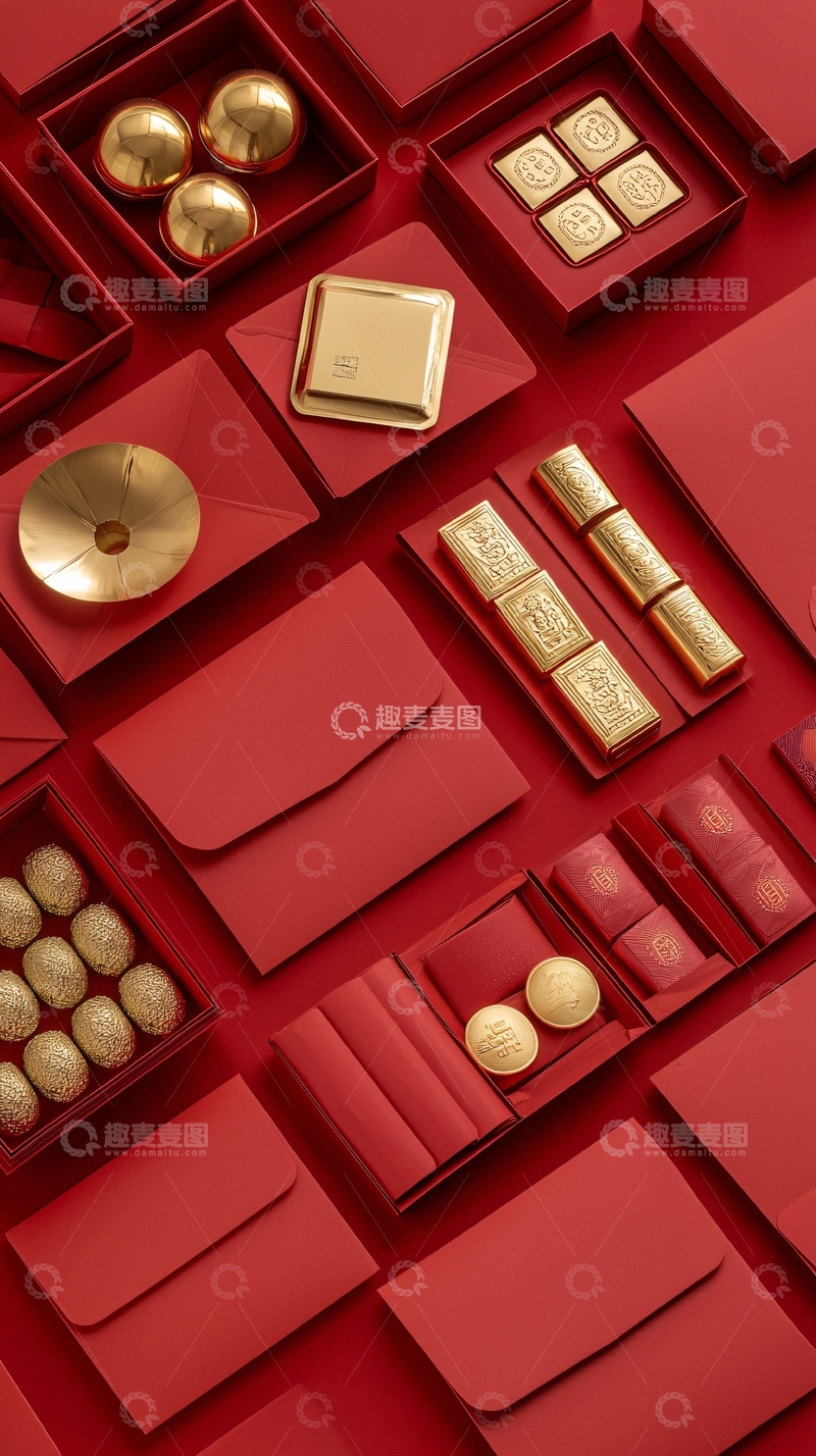 高清大图下载【趣麦麦图】红色红包巧克力礼盒