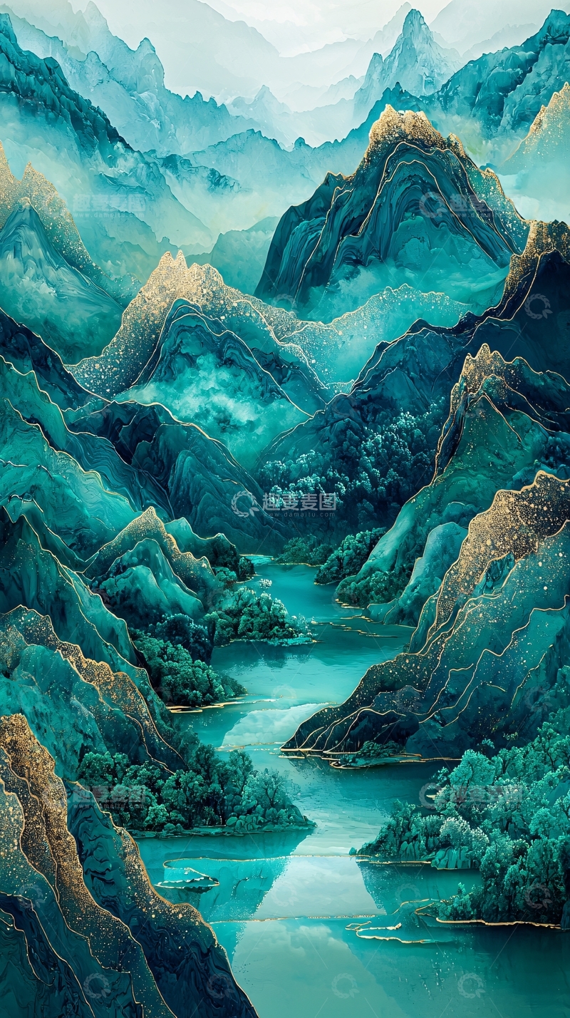 高清大图下载【趣麦麦图】水墨山水画359