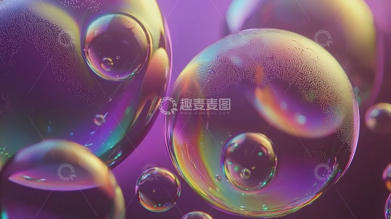 高清大图下载【趣麦麦图】紫色彩虹泡泡