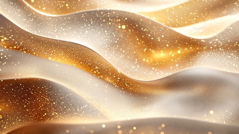 金色光泽波浪起伏