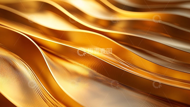 高清大图下载【趣麦麦图】金色流体金属质感抽象背景