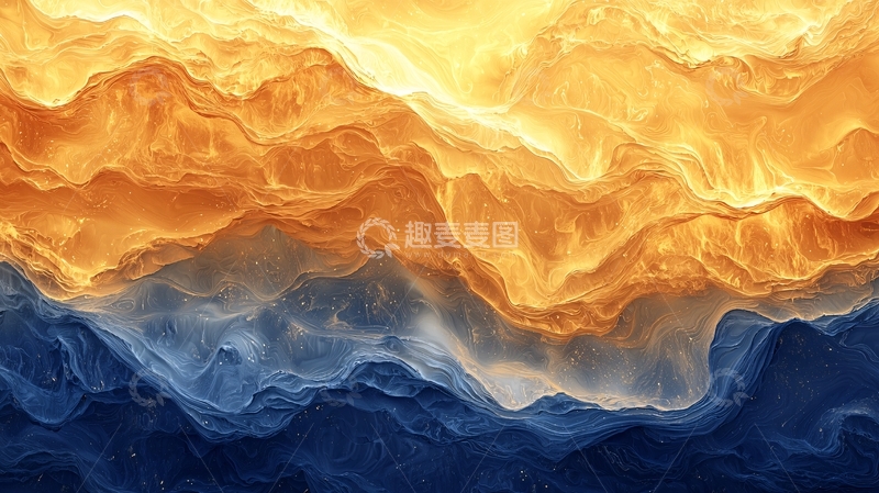 高清大图下载【趣麦麦图】抽象的金色蓝色纹理