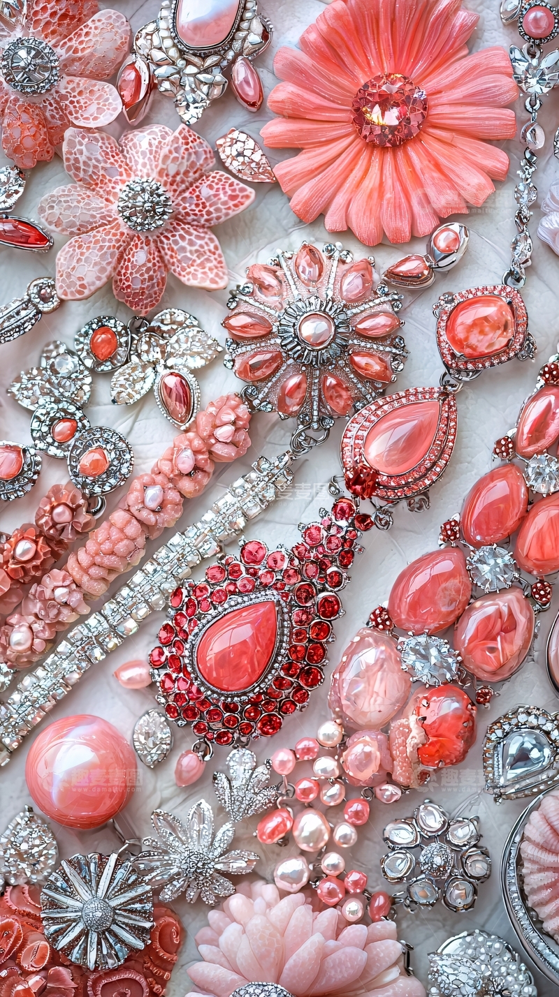 高清大图下载【趣麦麦图】粉色宝石首饰