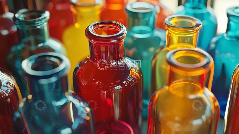 高清大图下载【趣麦麦图】彩色玻璃瓶