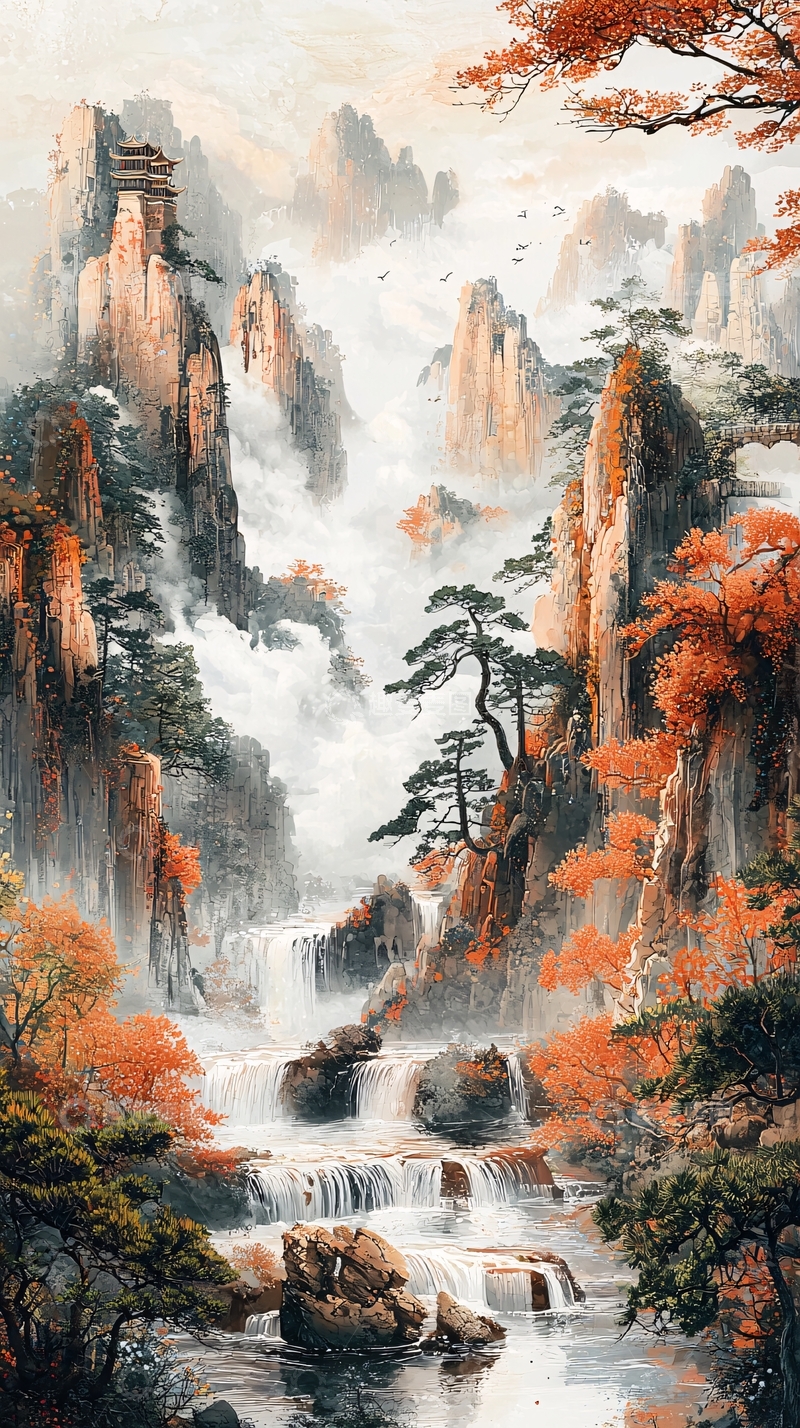 高清大图下载【趣麦麦图】山水画意境深远