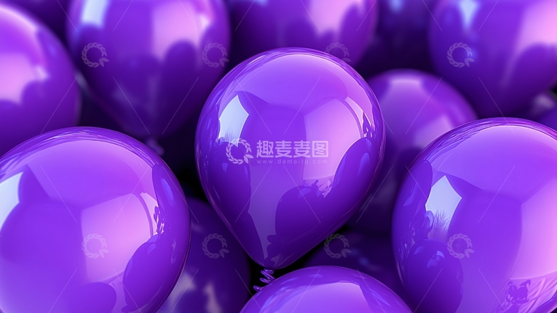 高清大图下载【趣麦麦图】-紫色气球堆叠