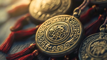 铜质古钱币挂饰