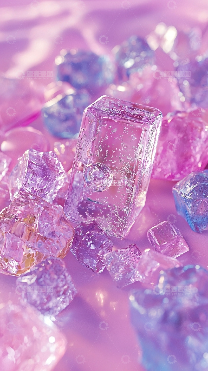 高清大图下载【趣麦麦图】粉色晶体糖