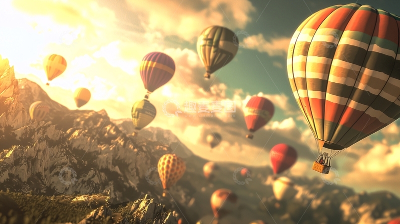 高清大图下载【趣麦麦图】热气球