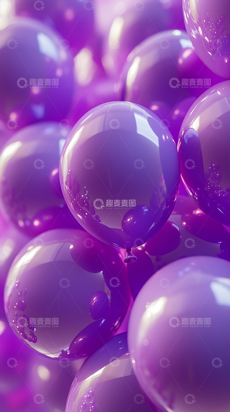高清大图下载【趣麦麦图】紫色气球背景
